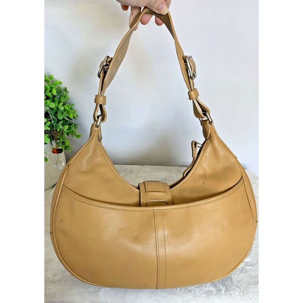Coach Vintage Hamptons Leather Buckle Hobo Shoulder Bag 7548 Camel Tan - Picture 2 of 16